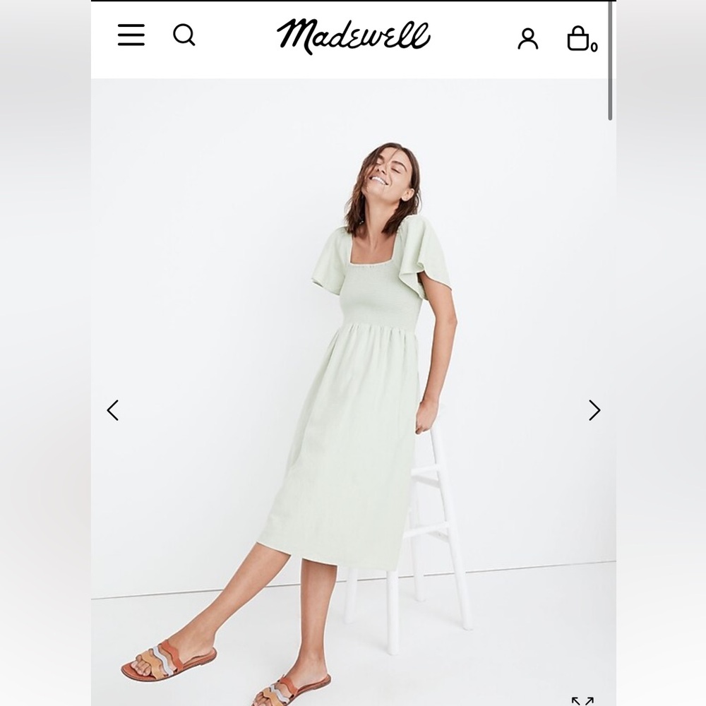 Mint green Madewell Lucie midi dress